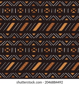 afrikanische Druckstoffe. Vektornahtloses Stammmuster. Traditionelle Ethnische Handgezeichnete Ornamente für Ihr Design, Teppich, Rug, Pareo, Wrap 