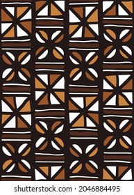 afrikanische Druckstoffe. Vektornahtloses Stammmuster. Traditionelle Ethnische Handgezeichnete Ornamente für Ihr Design, Teppich, Rug, Pareo, Wrap 