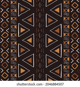 afrikanische Druckstoffe. Vektornahtloses Stammmuster. Traditionelle Ethnische Handgezeichnete Ornamente für Ihr Design, Teppich, Rug, Pareo, Wrap 