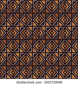 afrikanische Druckstoffe. Vektornahtloses Stammmuster. Traditionelle Ethnische Handgezeichnete Ornamente für Ihr Design, Teppich, Rug, Pareo, Wrap 