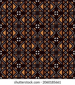 afrikanische Druckstoffe. Vektornahtloses Stammmuster. Traditionelle Ethnische Handgezeichnete Ornamente für Ihr Design, Teppich, Rug, Pareo, Wrap 