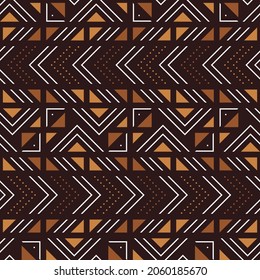 afrikanische Druckstoffe. Vektornahtloses Stammmuster. Traditionelle Ethnische Handgezeichnete Ornamente für Ihr Design, Teppich, Rug, Pareo, Wrap 