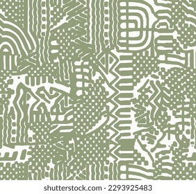 African Print Fabric. Vector Seamless Tribal Pattern. Traditional Ethnic Ornament for your Design Cloth, Carpet, Rug, Pareo, Wrap