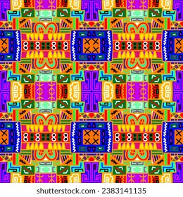 african print fabric. vector seamless tribal pattern.