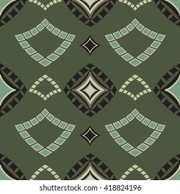 African print modern camo green