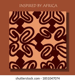 Afrikanischer Druck, Vektormuster auf traditionelle afrikanische Art. Ethnische Ornamente. Warme Braun. Trend-Illustration.