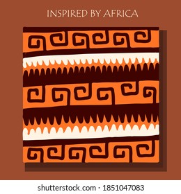 African print, vector pattern in traditional African manner. Ethnic ornament. Warm browns. Trend illustration.