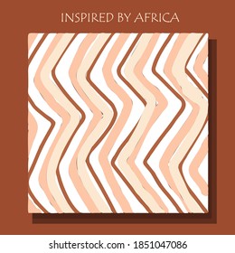 Afrikanischer Druck, Vektormuster auf traditionelle afrikanische Art. Ethnische Ornamente. Warme Braun. Trend-Illustration.