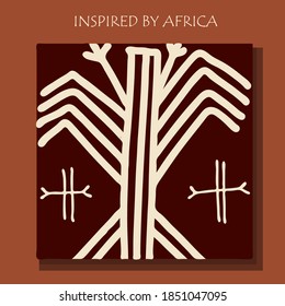 Afrikanischer Druck, Vektormuster auf traditionelle afrikanische Art. Ethnische Ornamente. Warme Braun. Trend-Illustration.