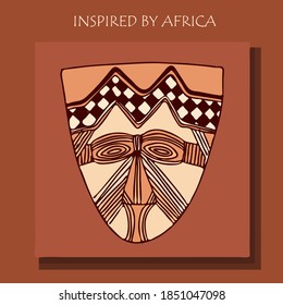 African print, vector pattern in traditional African manner. Ethnic ornament. Warm browns. Trend illustration.