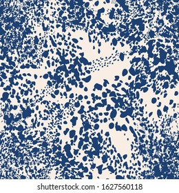 African Rapport Pattern. Watercolor Camouflage Design. Spot Tile.  Leopard Skin Print. Animal Camouflage Background. Navy Blue and White Leopard Vector Seamless Pattern. Animal Abstract Texture.