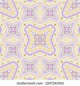 African repeating pattern graphic design. Vintage geometric texture. Ceramic print in ethnic style. Patchwork motifs in baroque style.