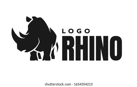 African Rhino Silhouette Logo Symbol Stock Vector (Royalty Free ...