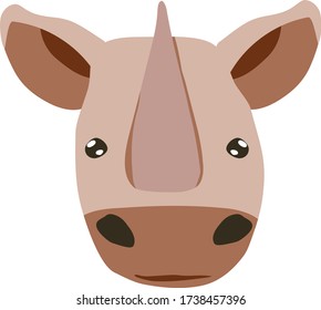 African Rhinoceros Vector Cartoon Drawing