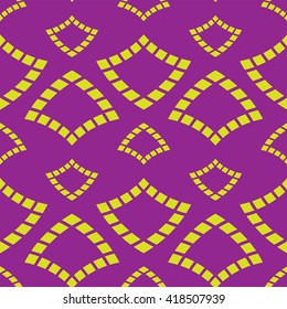 African rhombus seamless pattern yellow and purple
