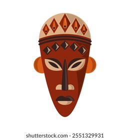 african ritual mask culture icon isolated