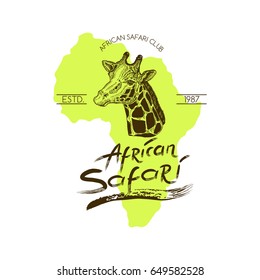 African Safari Badgeletteringtypography Stock Vector (Royalty Free ...