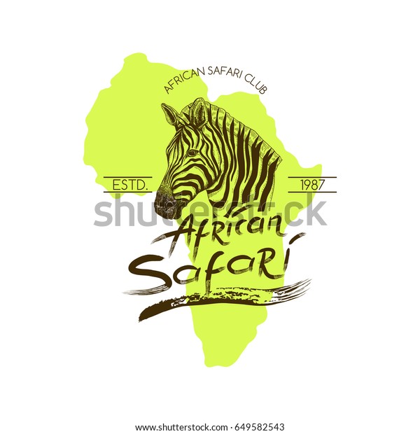 African safari\
badge.Lettering.Typography.