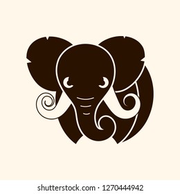 African safari elephant logo - vector illustration.