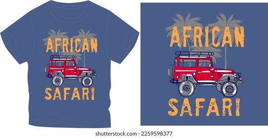 African safari jeep Graphic design vector