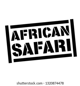african safari stamp on white background. Sign, label, sticker.