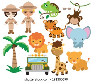 African safari vector  illustration