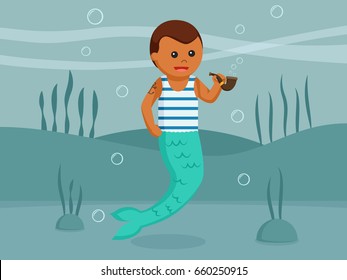 african sailor mermaid man