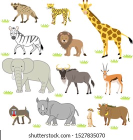 African savanna animals, beasts, herbivores