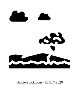 african savannah landscape glyph icon vector. african savannah landscape sign. isolated contour symbol black illustration