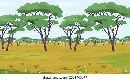 african savannah vector illustration. savannah background