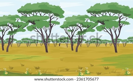 african savannah vector illustration. savannah background
