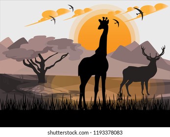 African savvana vector 