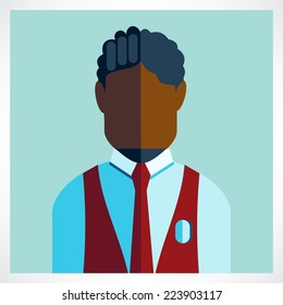 African schoolboy icon flat