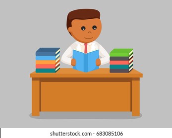 african scientist reading books