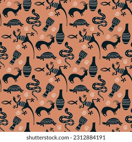 african seamless pattern with african elements