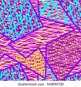African seamless pattern geometric vector stripes chaotic abstract ornament tiles background.