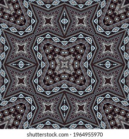 African seamless pattern graphic design. Boho geometric texture. Clothes print in ethnic style. Geometric motifs in persian style.