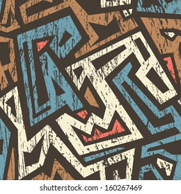 african seamless pattern with grunge effect
