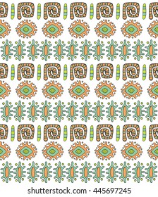 African seamless pattern hand drawn elements
