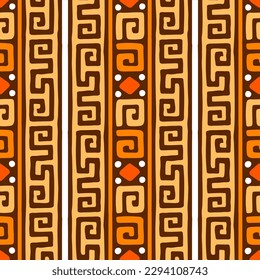 African seamless pattern. Hand stamp printing. Ethnic folk texture.