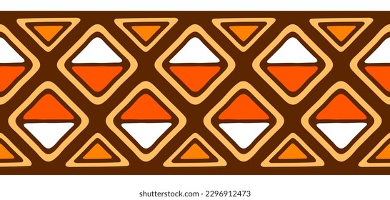 Patrón africano sin costuras. Impresión de sellos manuales. Textura folclórica étnica.
