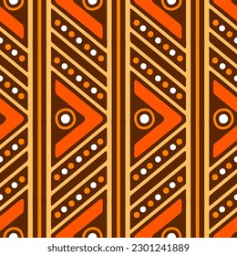 African seamless pattern. Hand stamp printing. Ethnic folk texture.