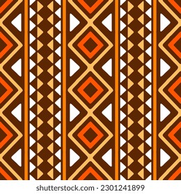 African seamless pattern. Hand stamp printing. Ethnic folk texture.