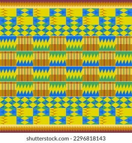 African seamless pattern. Kente cloth. Ethnic Tribal color print.