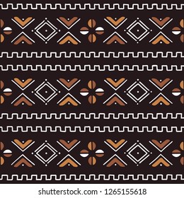 African seamless pattern. Traditional mud cloth, bogolan. Tribal fabric.