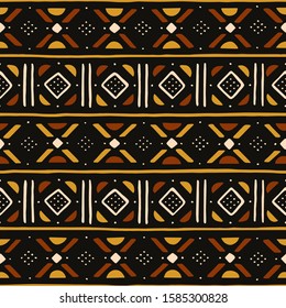 African seamless pattern. Traditional mud cloth, bogolan. Tribal fabric.