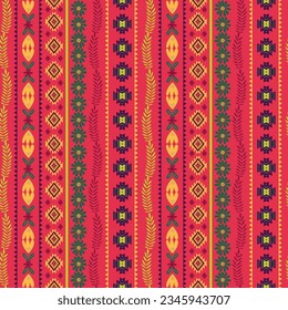 African seamless pattern in various colors and elements