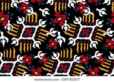 African seamless pattern,African floral seamless pattern,vector illustration,abstract background,Ikat floral pattern,Aztec style,design for texture,fabric,clothing,decoration,print,tile,fashion design