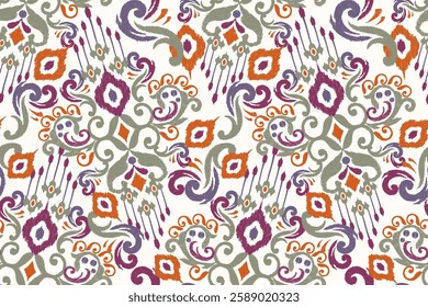 African seamless pattern,African floral seamless pattern,vector illustration,abstract background,Ikat floral pattern,Aztec style,design for texture,fabric,clothing,decoration,print,tile,fashion design