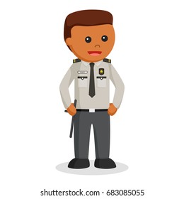 african security officer standing pose